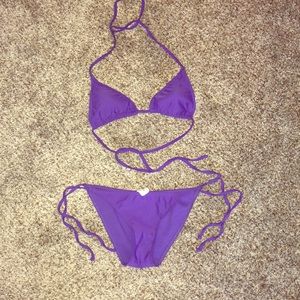 Electric purple string bikini
